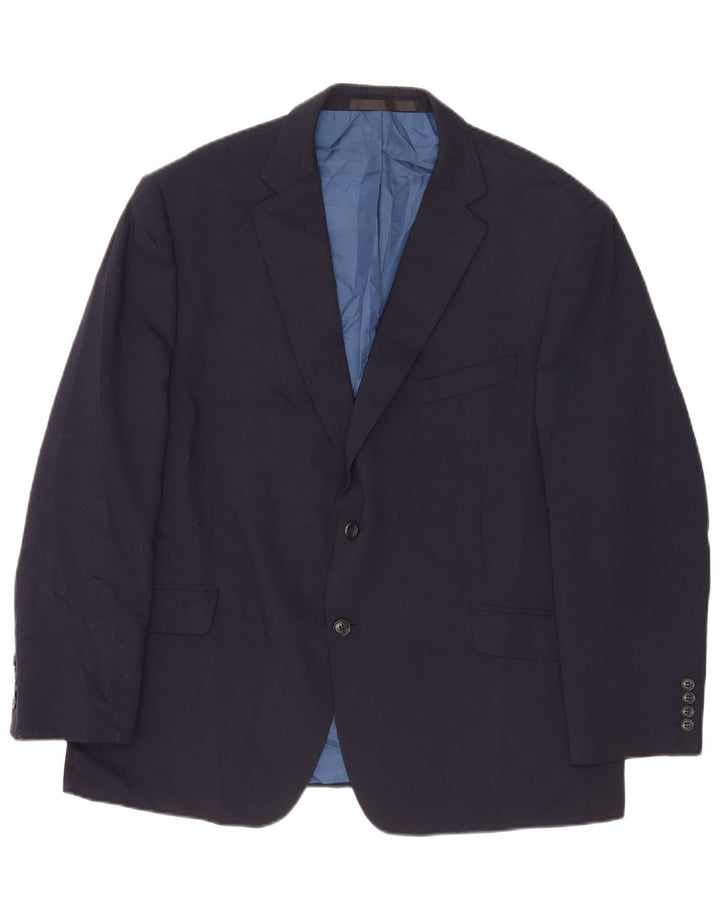 Marks & Spencer Mens 2 Button Blazer Jacket UK 46 3XL Navy Blue Wool