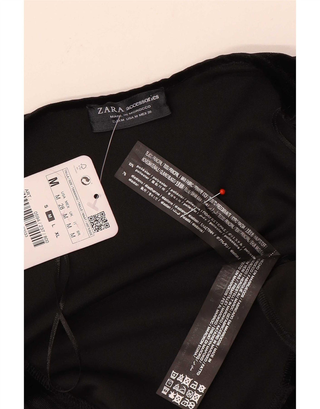 Zara Womens Long Sleeve Velour Bodysuit UK 12 Medium Black Colourblock