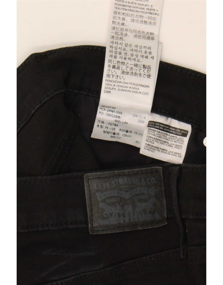 Levi's Womens Slimming Slim Jeans W31 L34 Black Cotton