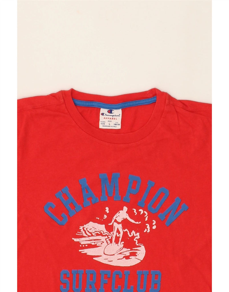 CHAMPION Boys Graphic T-Shirt Top 11-12 Years Large  Red | Vintage Champion | Thrift | Second-Hand Champion | Used Clothing | Messina Hembry 