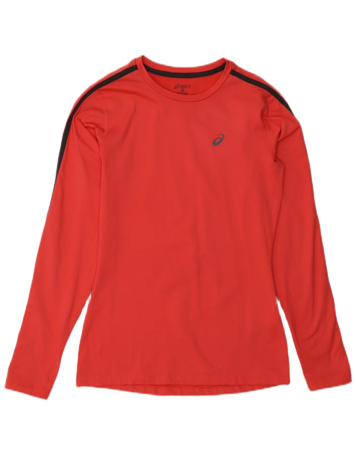 Asics Womens Top Long Sleeve UK 6 XS Pink Colourblock Polyester