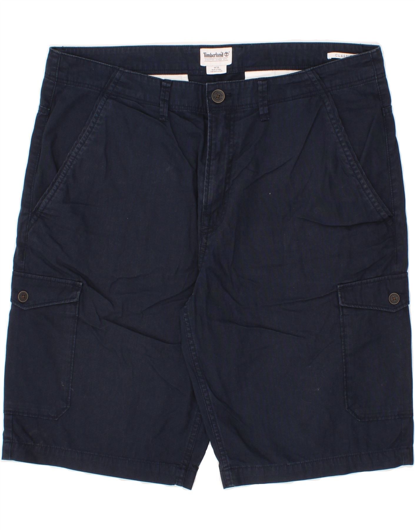 TIMBERLAND Mens Cargo Shorts W38 XL Navy Blue Cotton Vintage Second Hand Clothing Online Messina Hembry