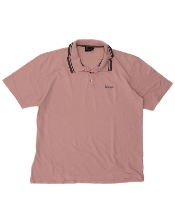 Wrangler Mens Polo Shirt XL Pink Cotton