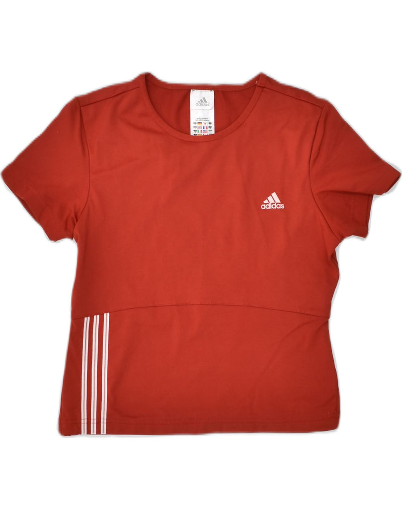 ADIDAS Girls T-Shirt Top 15-16 Years Red Polyester | Vintage | Thrift | Second-Hand | Used Clothing | Messina Hembry 