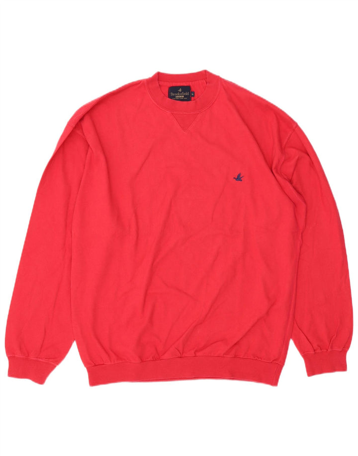 Brooksfield Mens Sweatshirt Jumper Large Red