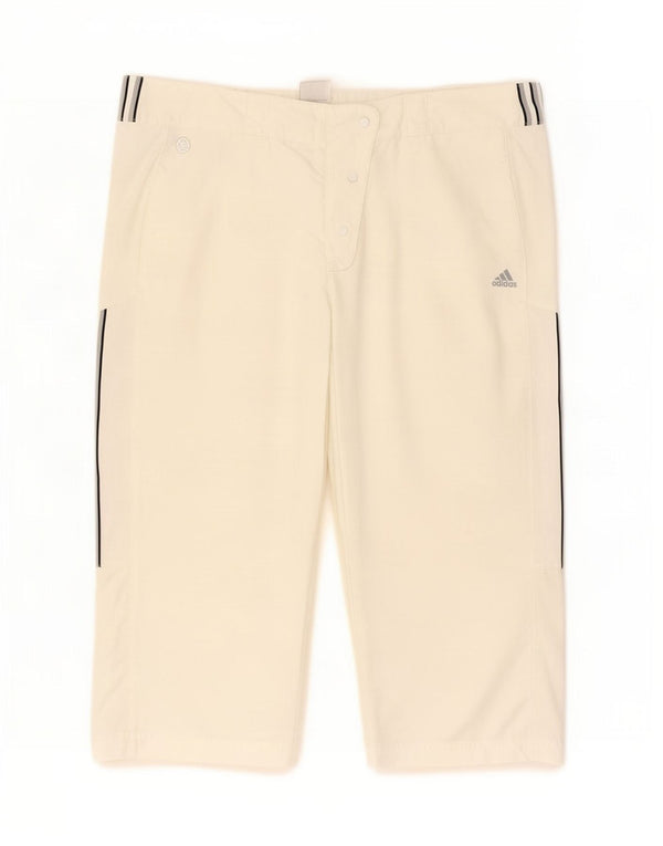 Adidas Womens Climalite Capri Trousers UK 16 Large W34 L19 Off White