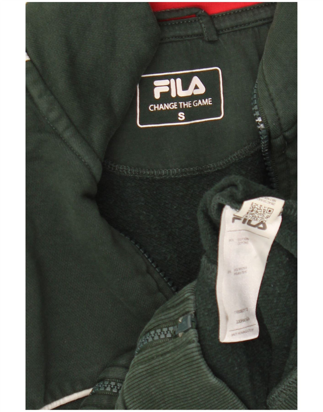 Fila Mens Tracksuit Top Jacket Small Khaki Striped Cotton