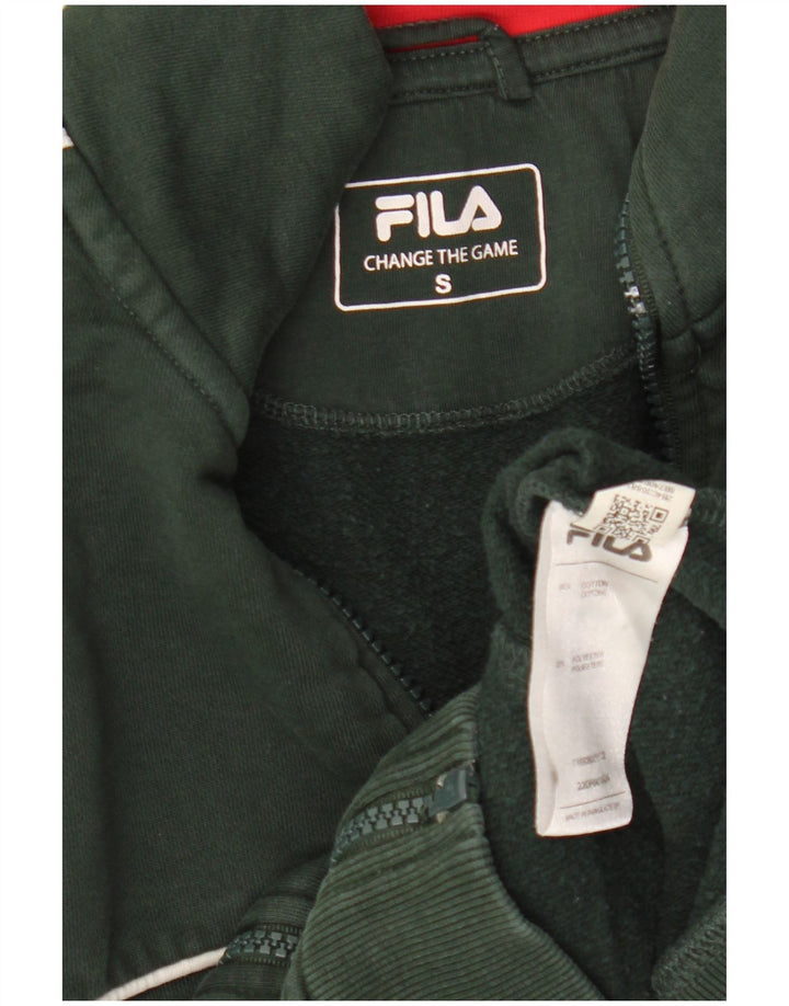 Fila Mens Tracksuit Top Jacket Small Khaki Striped Cotton