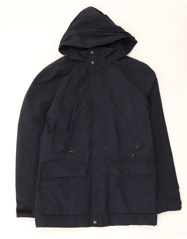MARKS & SPENCER Mens Hooded Parka Jacket UK 36 Small Navy Blue