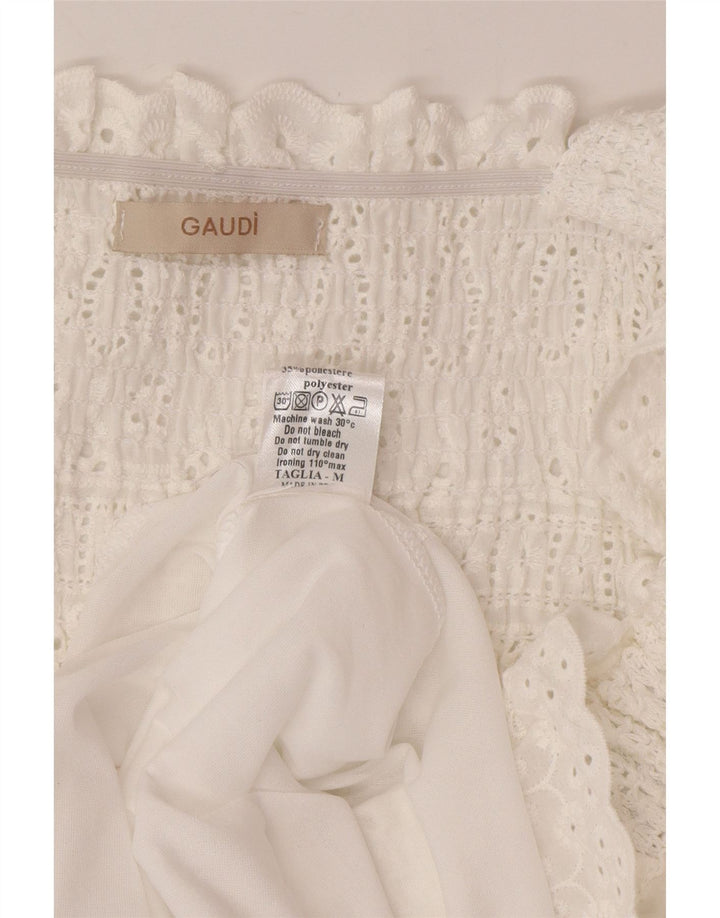 Gaudi Womens Sleeveless Maxi Dress UK 12 Medium White Cotton