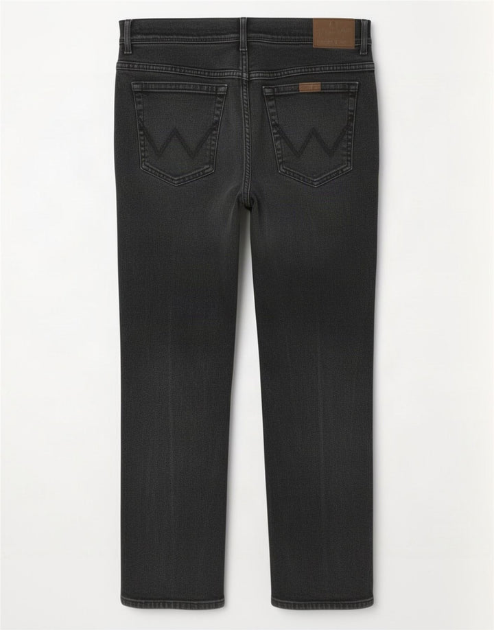 Wrangler Mens Regular Fit Straight Jeans W36 L30 Black Cotton