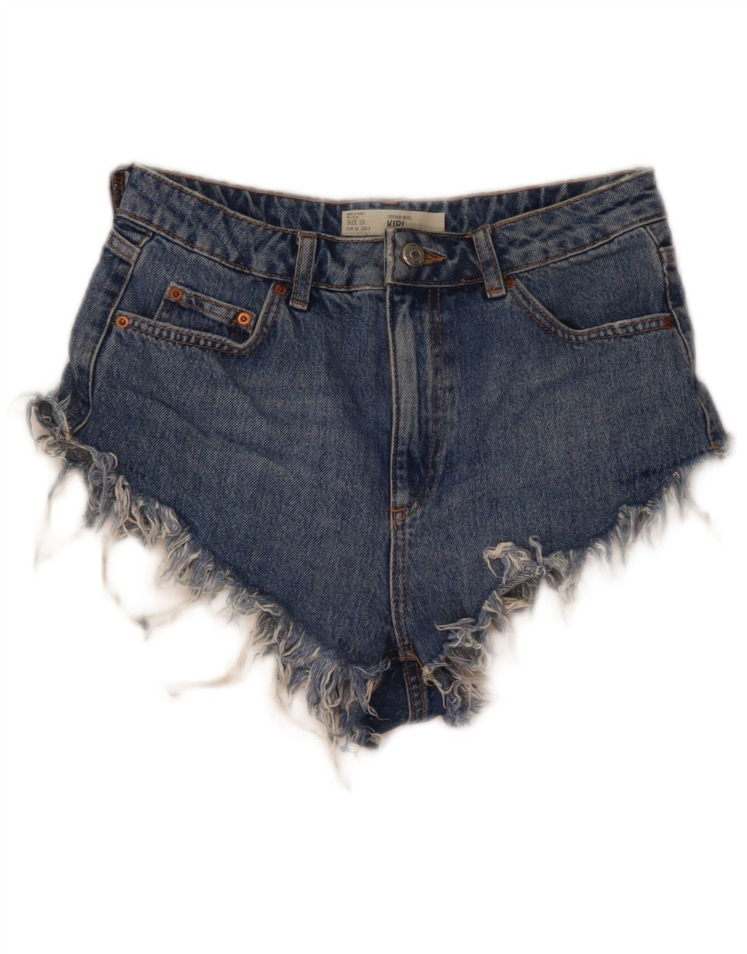 TOPSHOP Womens Kiri Denim Shorts UK 10 Small W28  Blue Polyester