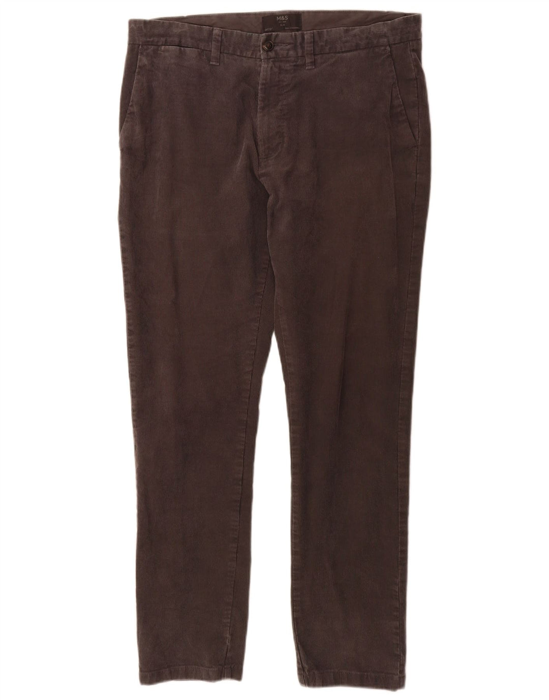 Marks & Spencer Mens Slim Chino Trousers W34 L31 Grey Cotton