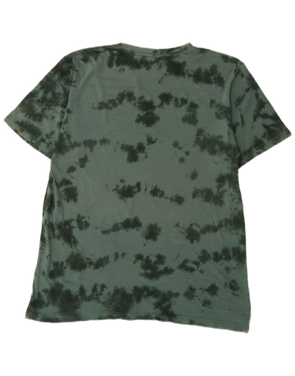 DC Mens Graphic T-Shirt Top XL Green Tie Dye Cotton