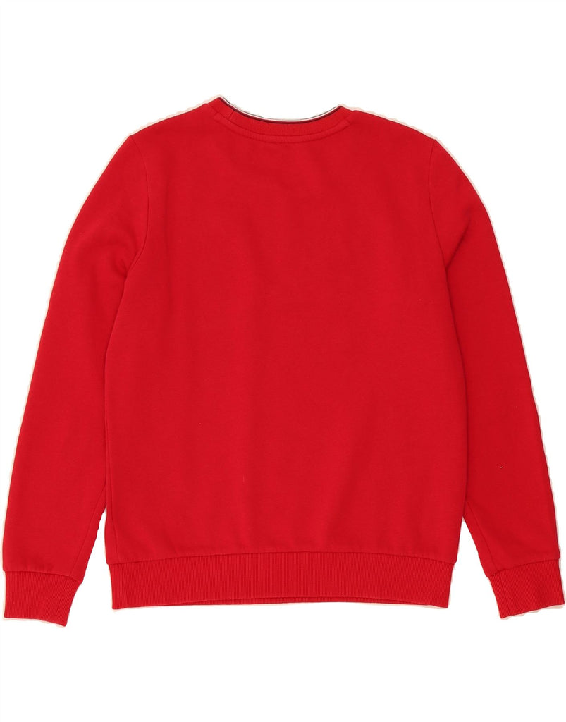 TOMMY HILFIGER Womens Crop Graphic Sweatshirt Jumper UK 10 Small Red Vintage Tommy Hilfiger and Second-Hand Tommy Hilfiger from Messina Hembry 