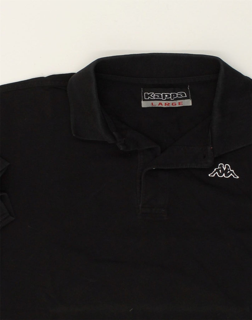 KAPPA Mens Polo Shirt Large Black Cotton | Vintage Kappa | Thrift | Second-Hand Kappa | Used Clothing | Messina Hembry 