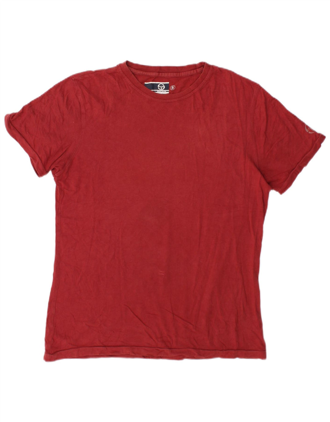 Sergio Tacchini Mens T-Shirt Top Small Maroon Cotton