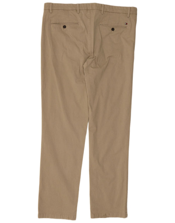 Tommy Hilfiger Mens Denton Straight Chino Trousers W36 L32 Beige Cotton