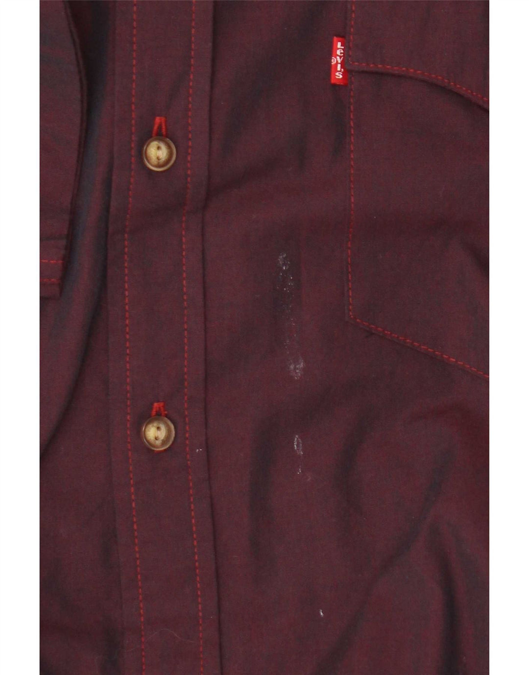 Levi's Mens Short Sleeve Shirt Large Maroon Cotton