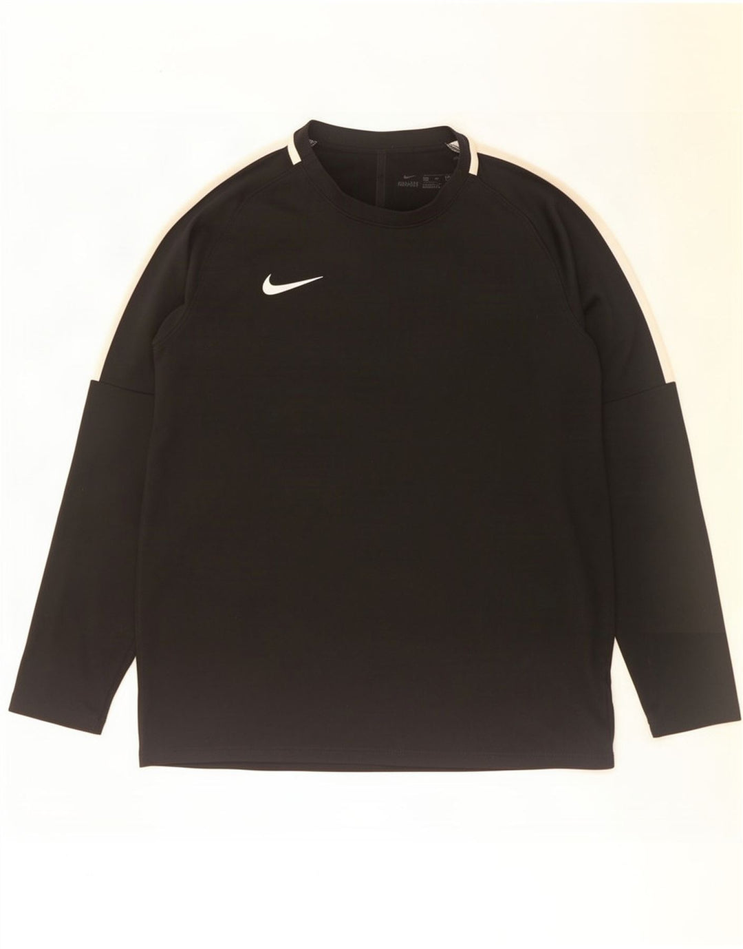 Nike Mens Dri Fit Top Long Sleeve Large Black Colourblock Polyester