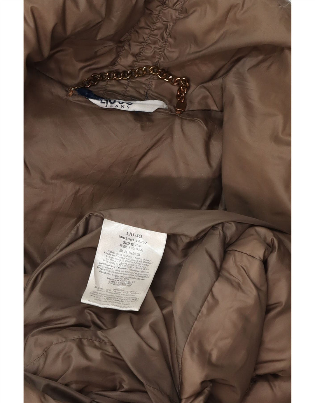 Liu Jo Womens Padded Coat IT 44 Medium Brown Polyamide