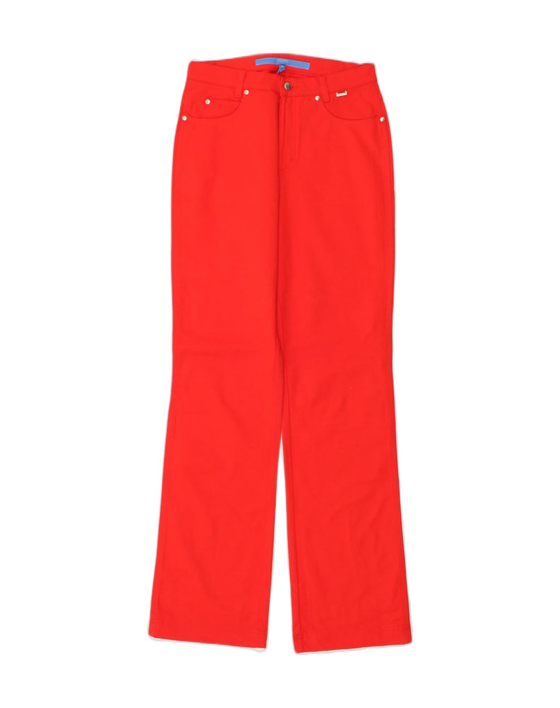 ESCADA Womens Straight Casual Trousers EU 38 Medium W29 L33 Red Cotton | Vintage Escada | Thrift | Second-Hand Escada | Used Clothing | Messina Hembry 