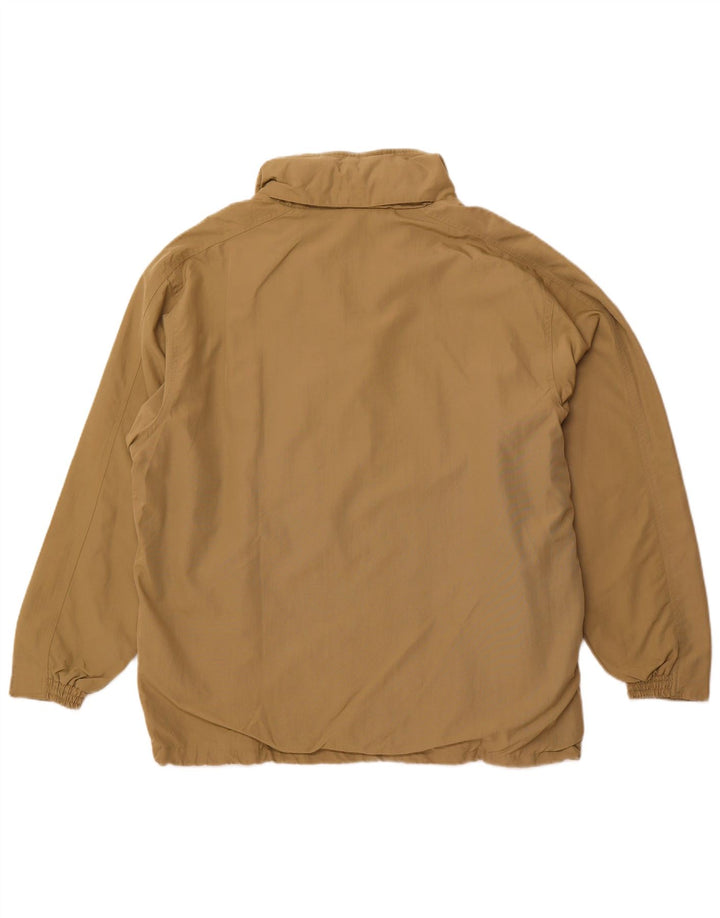 DIADORA Mens Hooded Rain Jacket UK 40 Large Beige Polyamide