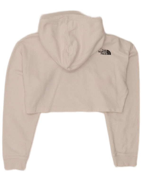 THE NORTH FACE Womens Oversized Graphic Crop Hoodie Jumper UK 6 XS White