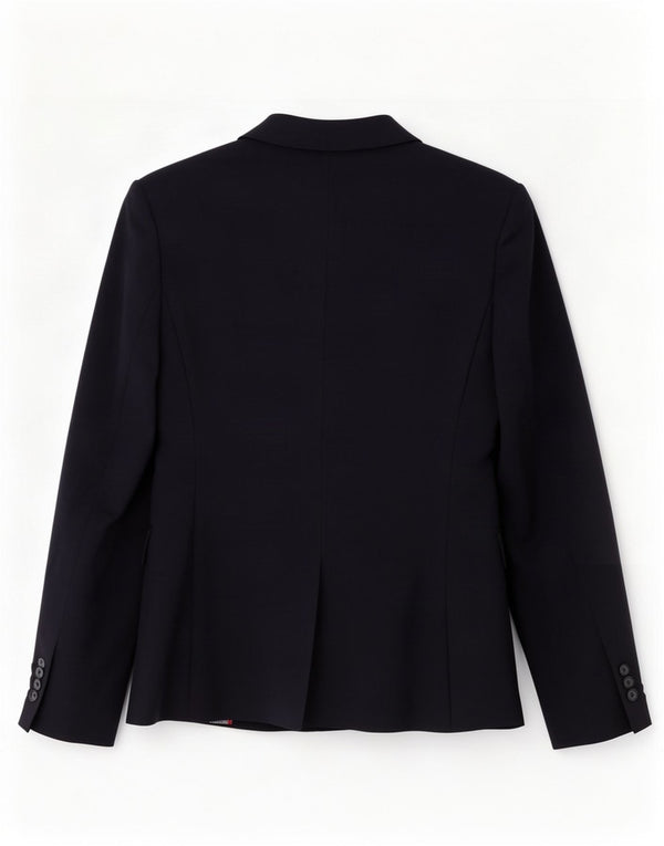 Zara Womens 1 Button Blazer Jacket UK 6 XS Navy Blue Wool