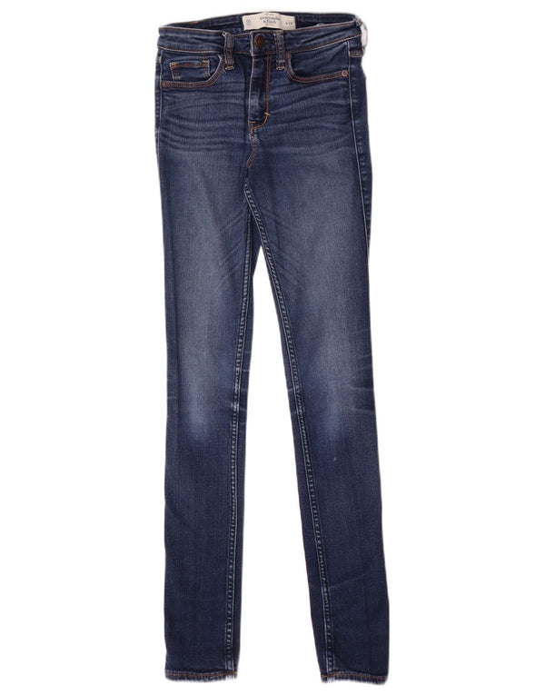Abercrombie & Fitch Womens Skinny Jeans W24 L29 Navy Blue Cotton