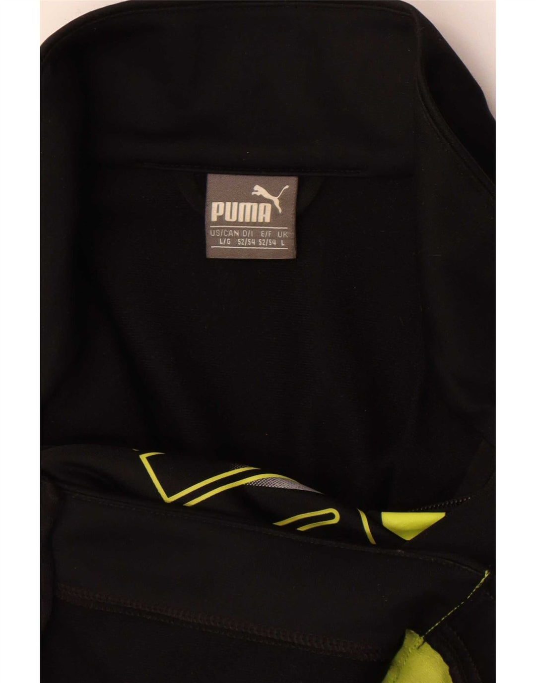 Puma Mens Graphic Tracksuit Top Jacket Large Black Colourblock