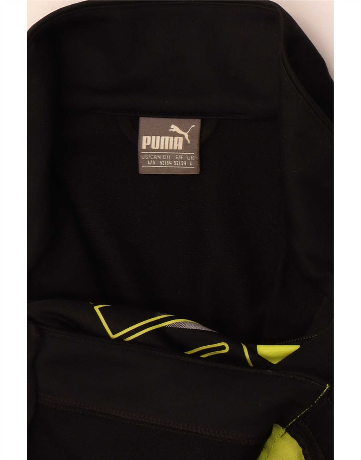 Puma Mens Graphic Tracksuit Top Jacket Large Black Colourblock