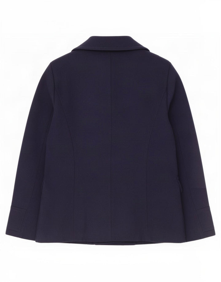 Marks & Spencer Womens Pea Coat UK 14 Medium Navy Blue Polyester