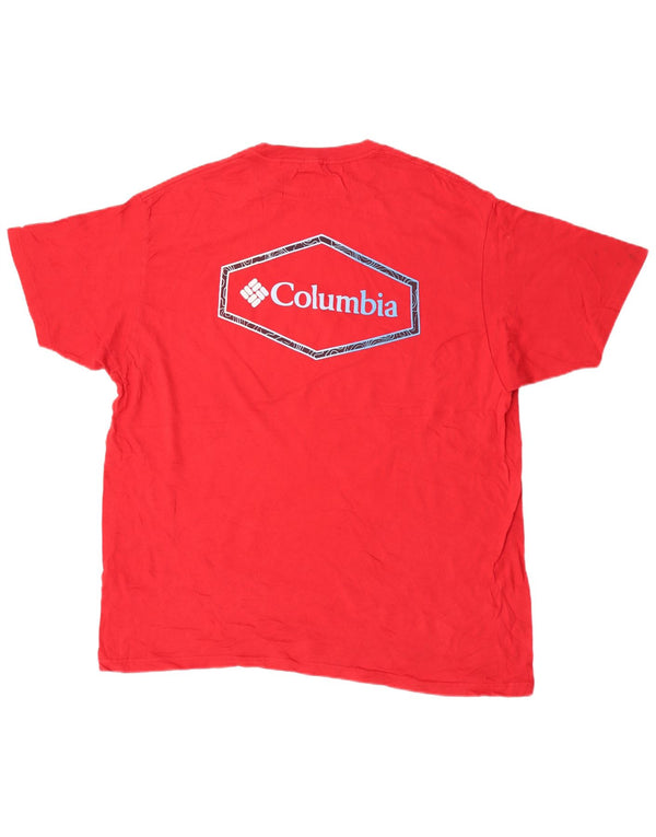 Columbia Mens Graphic T-Shirt Top XL Red Cotton