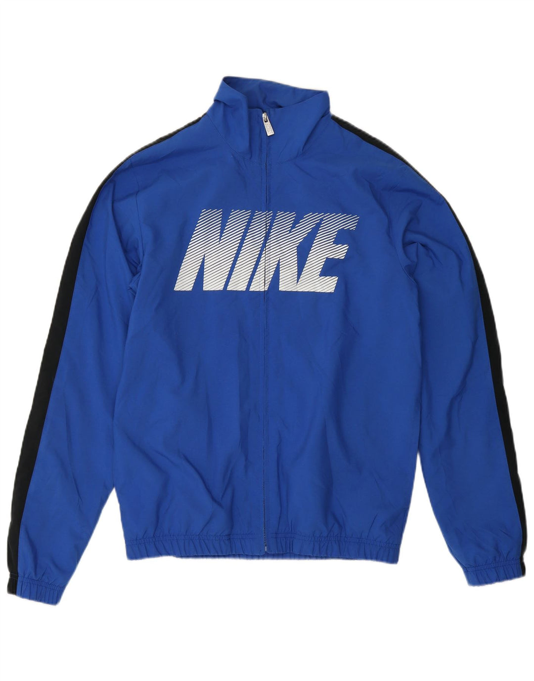 NIKE Mens Graphic Tracksuit Top Jacket Small Blue Colourblock Polyester