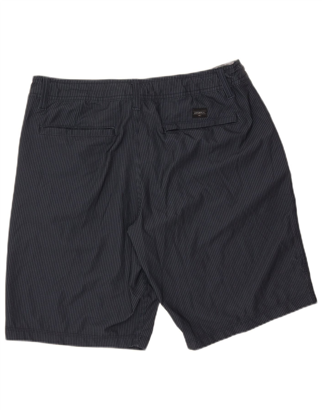 O'Neill Mens Chino Shorts W34 Large Navy Blue Pinstripe Polyester