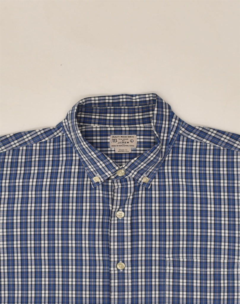 J. CREW Mens Shirt Large Blue Check Cotton | Vintage J. Crew | Thrift | Second-Hand J. Crew | Used Clothing | Messina Hembry 