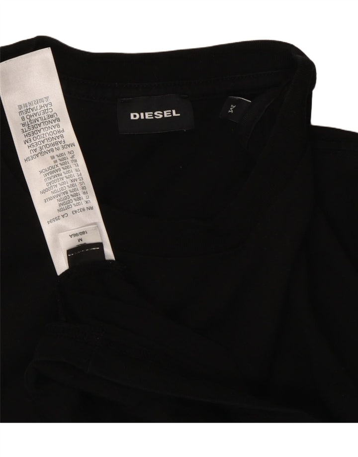 DIESEL Mens T-Shirt Top Medium Black Cotton