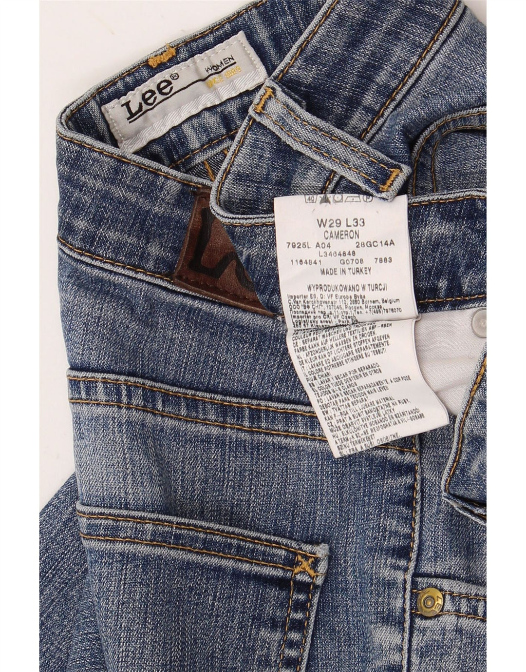 LEE Womens Cameron Bootcut Jeans W29 L33 Blue Cotton