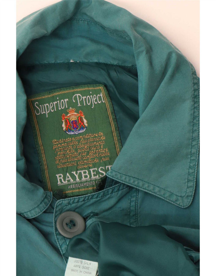 Raybest Mens Bomber Jacket UK 40 Large Blue Silk