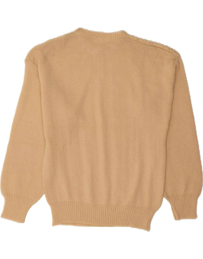 VINTAGE Womens Crew Neck Jumper Sweater IT 48/50 XL Beige Acrylic Vintage Vintage and Second-Hand Vintage from Messina Hembry 