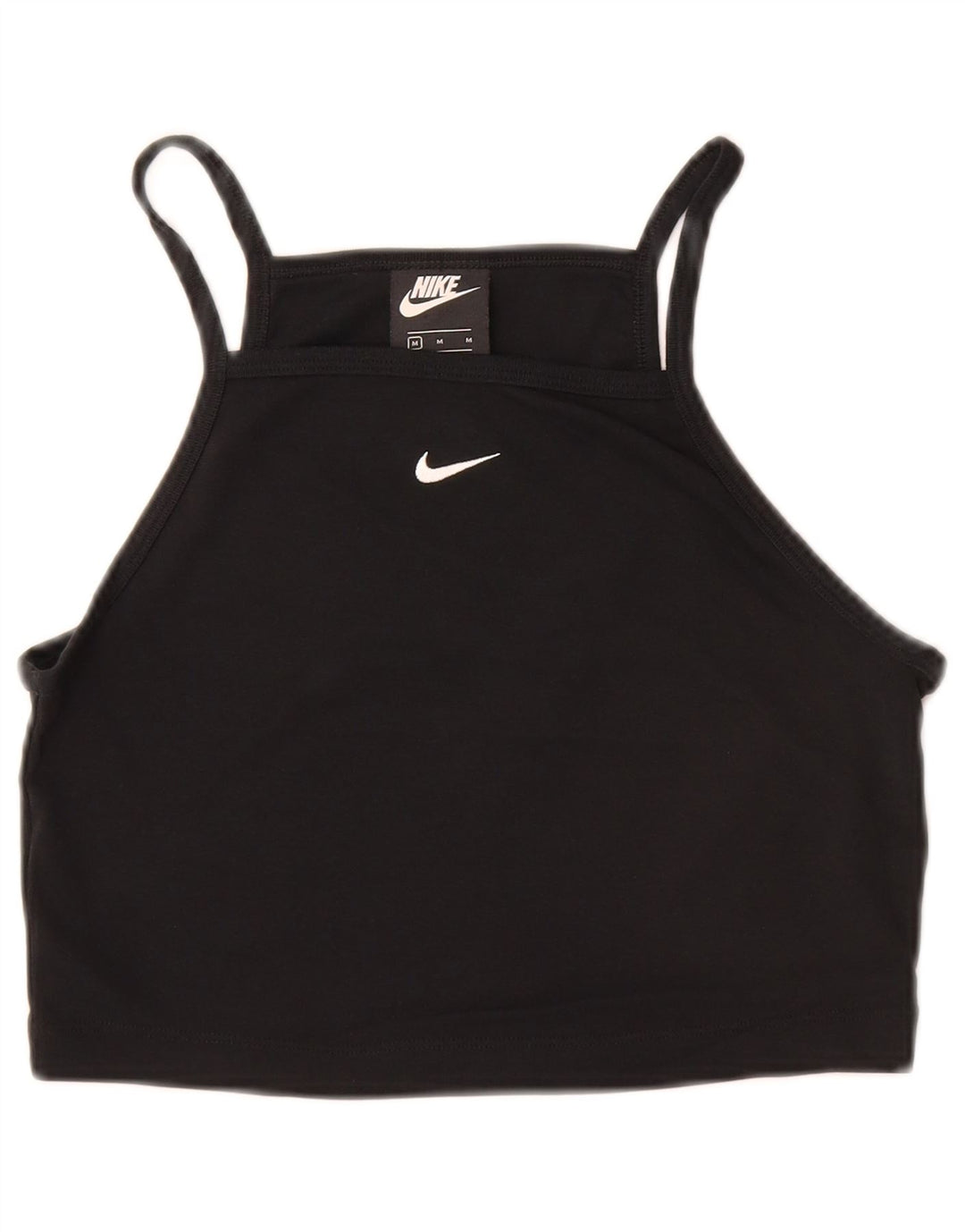 NIKE Girls Crop Cami Top 10-11 Years Medium Black Cotton