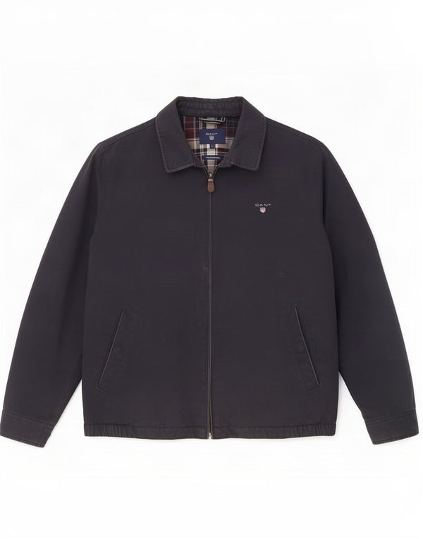 Gant Mens Bomber Jacket UK 40 Large Navy Blue Cotton