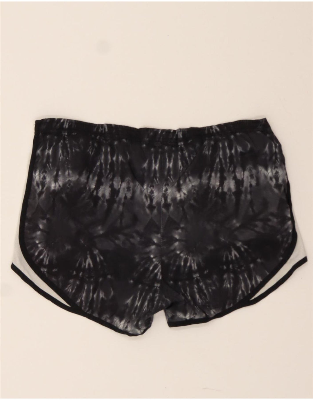 NIKE Womens Dri Fit Sport Shorts UK 10 Small Black Tie Dye Polyester Vintage Nike and Second-Hand Nike from Messina Hembry 