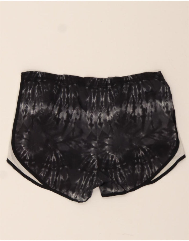 NIKE Womens Dri Fit Sport Shorts UK 10 Small Black Tie Dye Polyester Vintage Nike and Second-Hand Nike from Messina Hembry 