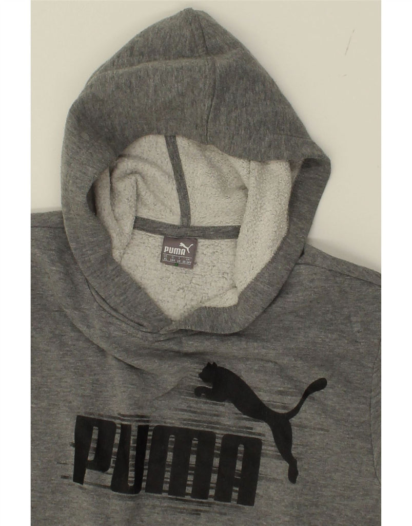 PUMA Boys Graphic Hoodie Jumper 13-14 Years Grey Vintage Puma and Second-Hand Puma from Messina Hembry 