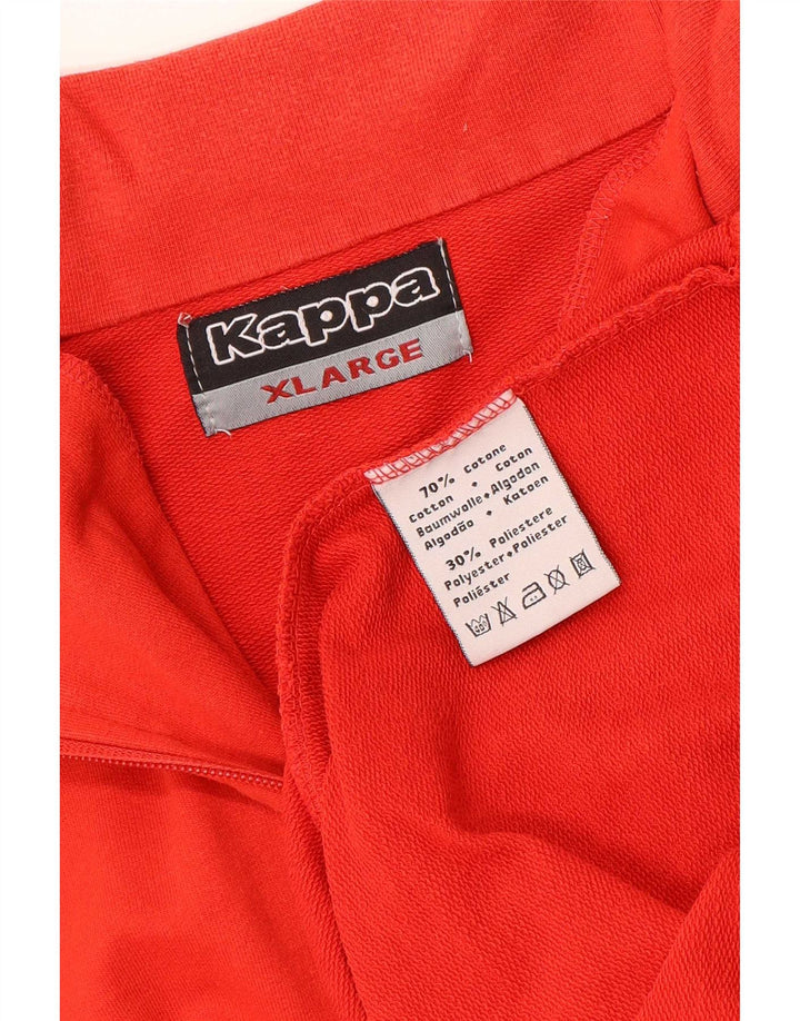 Kappa Mens Zip Neck Sweatshirt Jumper XL Red Cotton