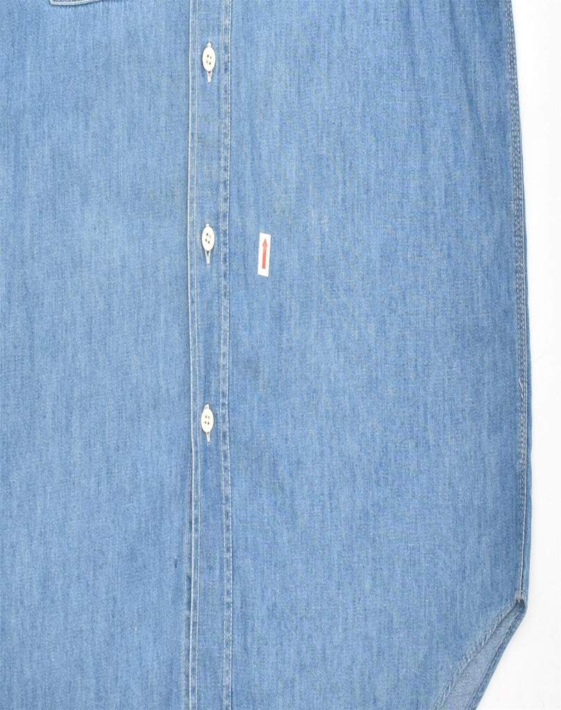 VINTAGE Mens Denim Shirt Small Blue Cotton | Vintage | Thrift | Second-Hand | Used Clothing | Messina Hembry 