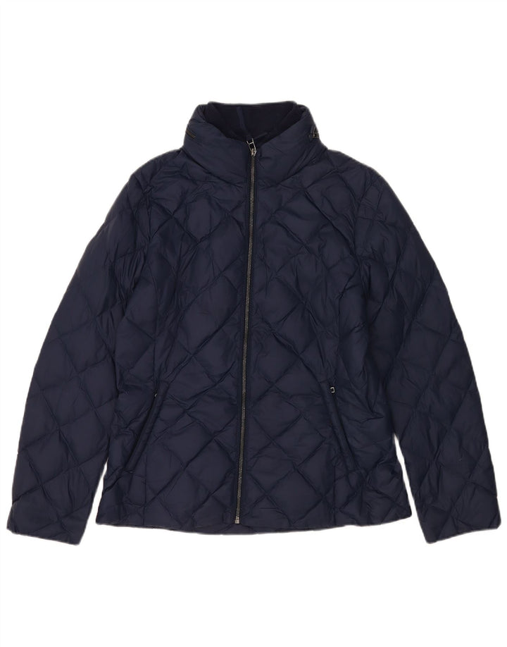 Marks & Spencer Womens Quilted Padded Jacket UK 12 Medium Navy Blue