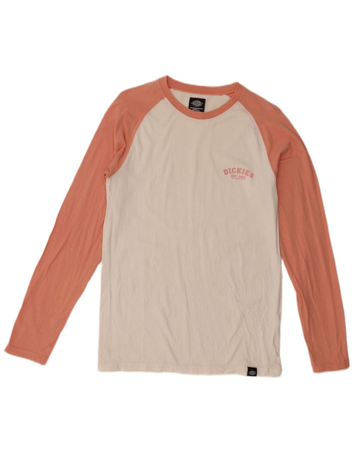 Dickies Mens Top Long Sleeve Small White Colourblock Cotton